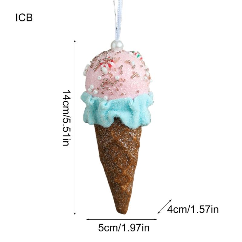 Christmas Tree Hanging Pendant Ice Cream/Cottage/Snowman/Horse Ornament for Holidays Home Decoration Party Supplies