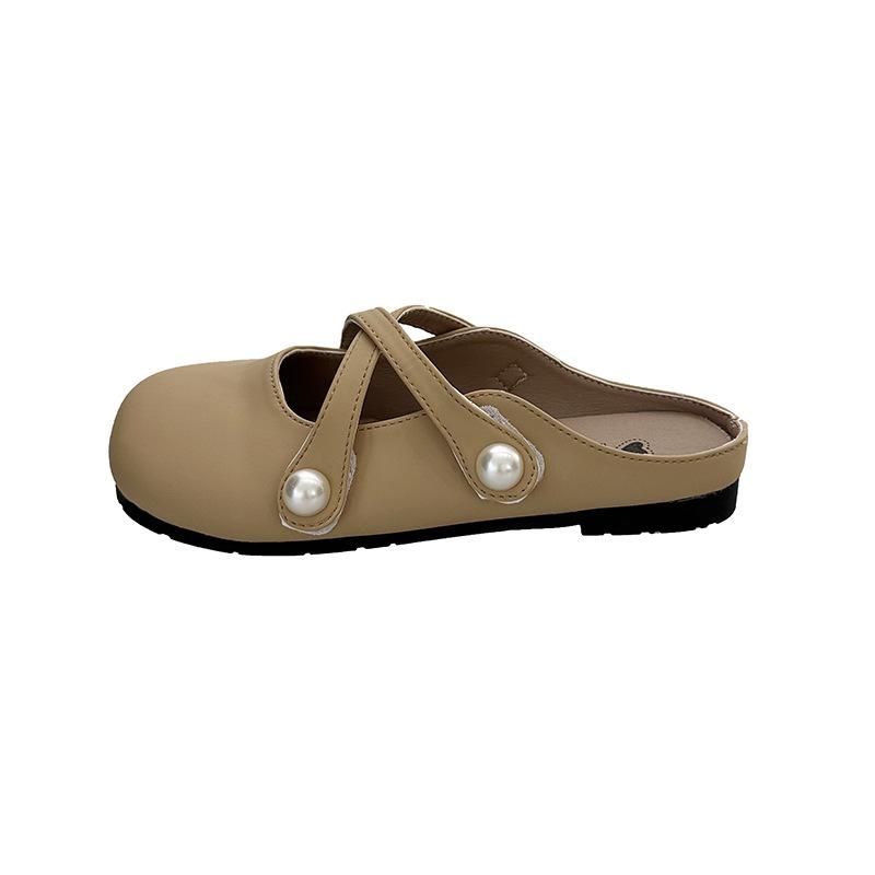 Baotou Halbschuhe Damen 2025 neue Damenschuhe Französische Sandalen für draußen Hausschuhe weiche Sohlen ermüden nicht Mary Jane Schuhe