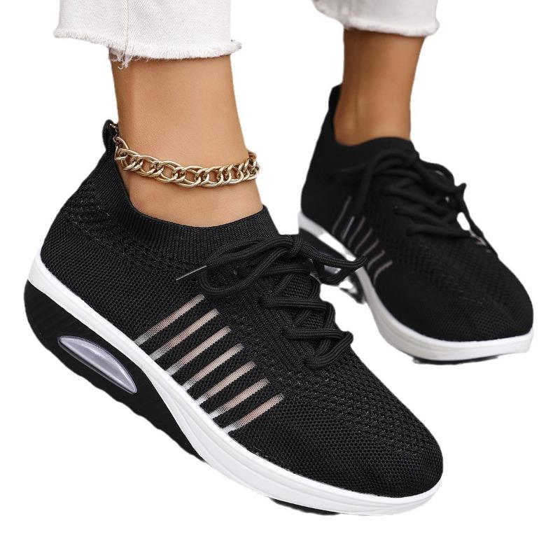 Women's Knit Slip-On Casual Shoes, Lightweight Fashion Flats, Plus Size Spring Summer Footwear