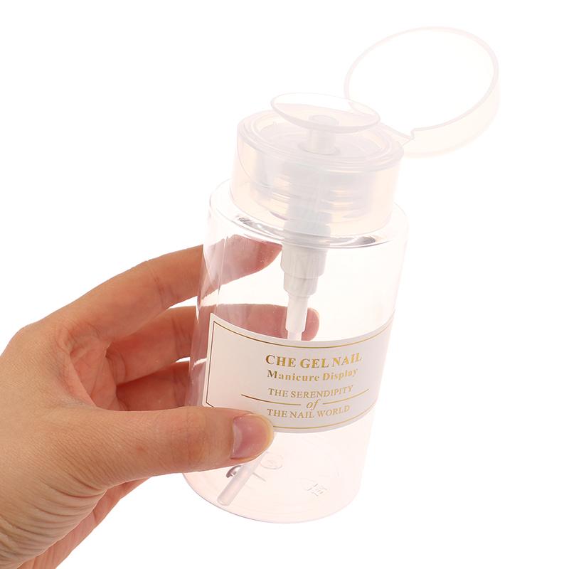 Nachfüllbare Flasche Nagelreiniger Behälter wiederverwendbar Presse Pumpe Spender leer