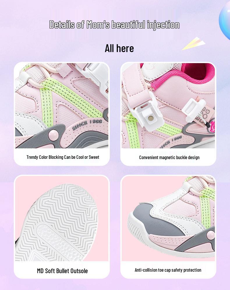 Pantofi sport impermeabili din piele pentru fete Bobodou, căptușiți cu pluș pentru căldură - Adidași casual toamnă/iarnă