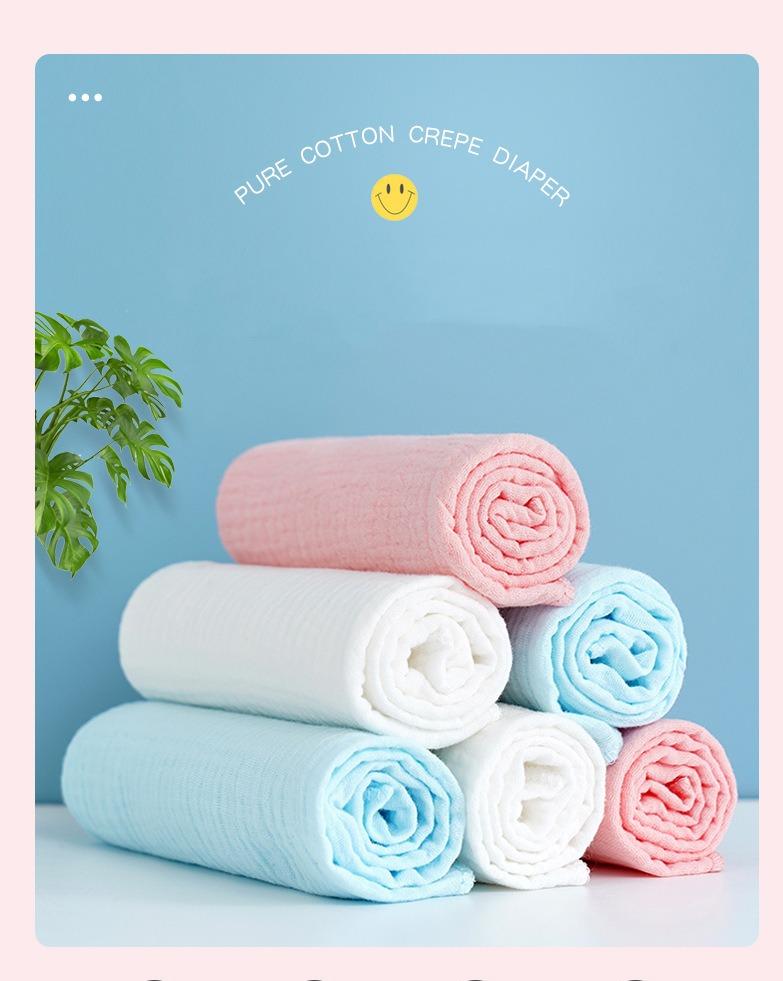 5 st/parti 100% Bomull Baby Gasbinda Blöjor För Nyfödd Baby Blöjbyte 45*43cm Tvättbara Mjuka Babyhanddukar