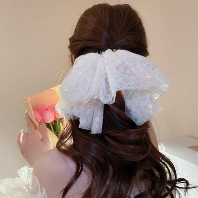 Tulle Pleated Sequins Large Hair Band Fashionable Exaggerated Niche Fluffy Headband Sweet Small Fresh Personality Hair Accessories Women