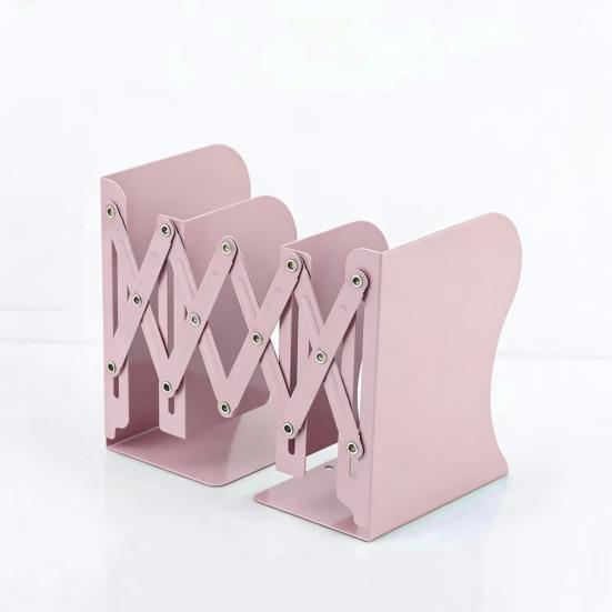 Retractable Bookend Adjustable Desk Book Holder with Non-Slip Base Metal Bracket for Office Home Study