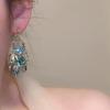 Silver Needle Rhinestone Geometric Glass Tassel Earrings - High-End Fashion Accessories for Women