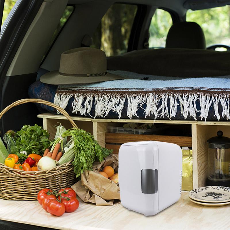 12V Dual-Use Mini Kjøleskap 4L Kjøling Oppvarming Bil Kjøleskap Bærbar Sommer Utendørs Camping Kjøleskap Kjøretøytilbehør