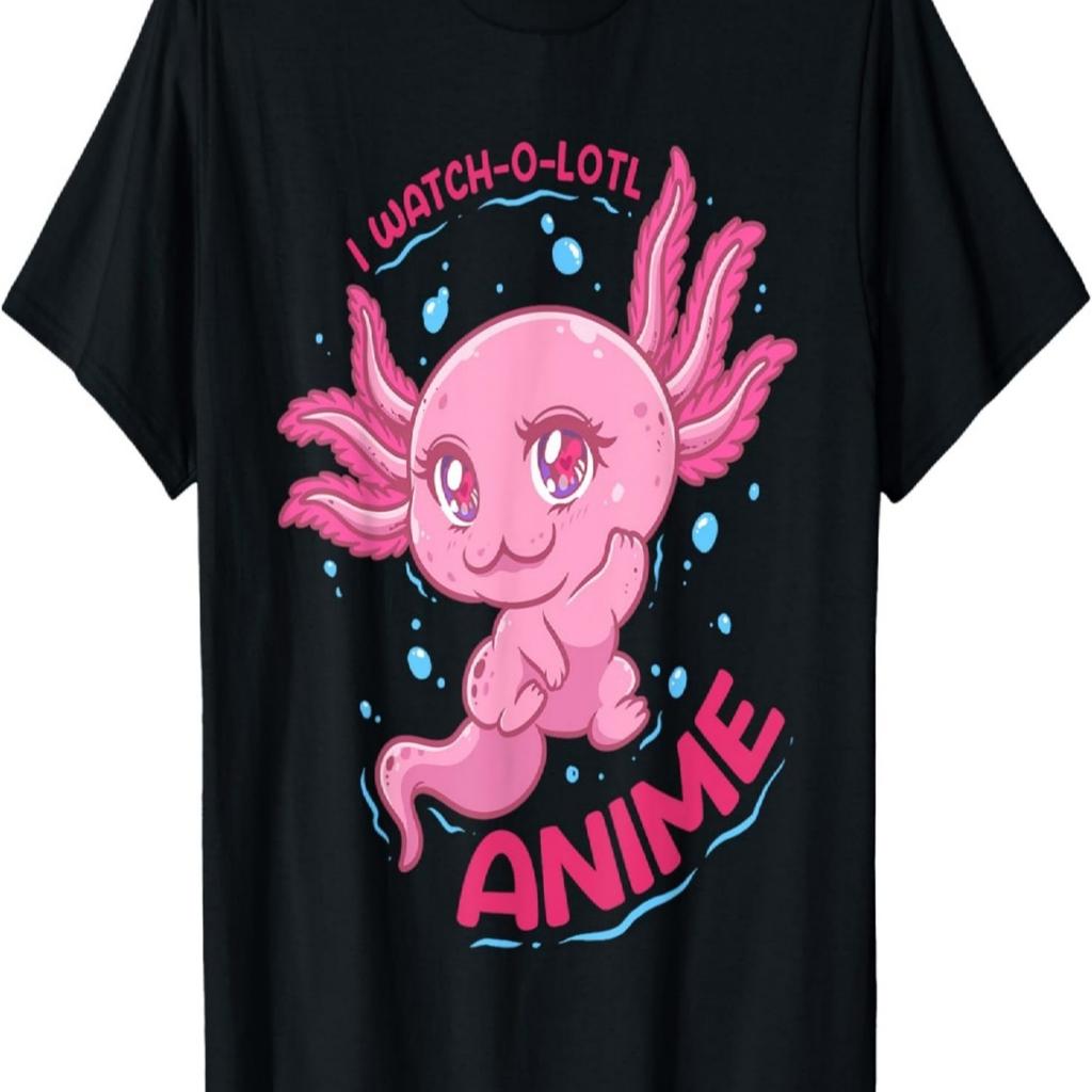 Kawaii Anime Axolotl I Watch-o-lotl Anime Otaku Anime Lover T-Shirt