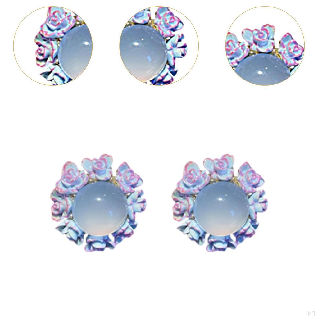 Flower Earrings Jewelry Aesthetic Trendy Elegant Luxury Dangle Drop for Women Ladies