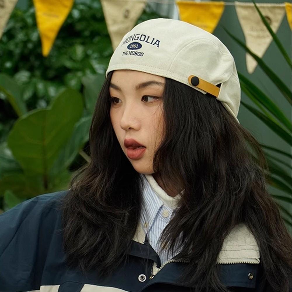 Cotton Letter Embroidery Beret Flat Newsboy Cap Fashion Forward Hat  Spicy Girls