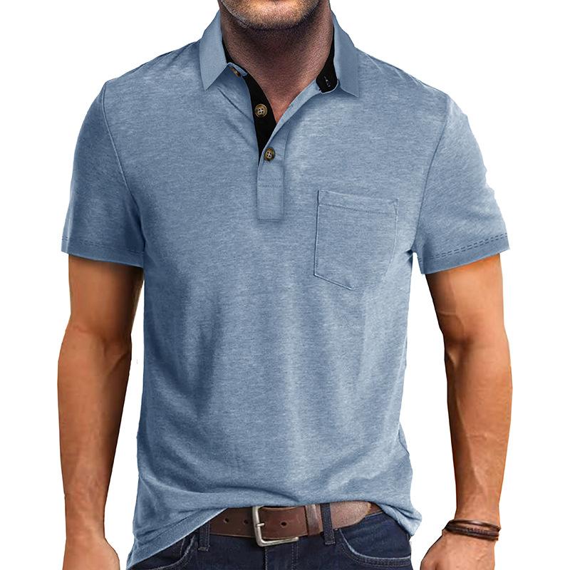 Męskie koszulki polo na co dzień Klasyczny, 4-przyciskowy, letni, podstawowy T-shirt z kołnierzykiem z krótkim rękawem Solidne koszulki Golf Stylowe topy dla mężczyzn Business Casual Koszulka polo