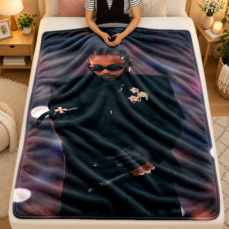 Flannel BlanketKendrick Lamar Warm Soft Throw Blanket for Indoor Sofa Bed Living Room Use