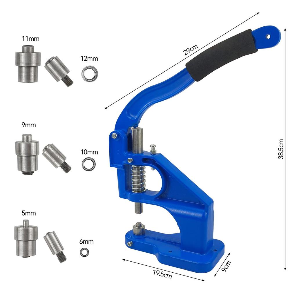 AeKeatDa Hand Press Machine with 3 Types of Hook Punching Rivet Machine with 3000 Grommet Press Eyelet Punching Hole Punching Model Inner Diameter