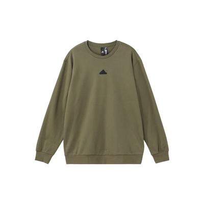 Einfarbiges lässiges Rundhals-Langarm-Sweatshirt Herren-Oberteile Grün IP4961