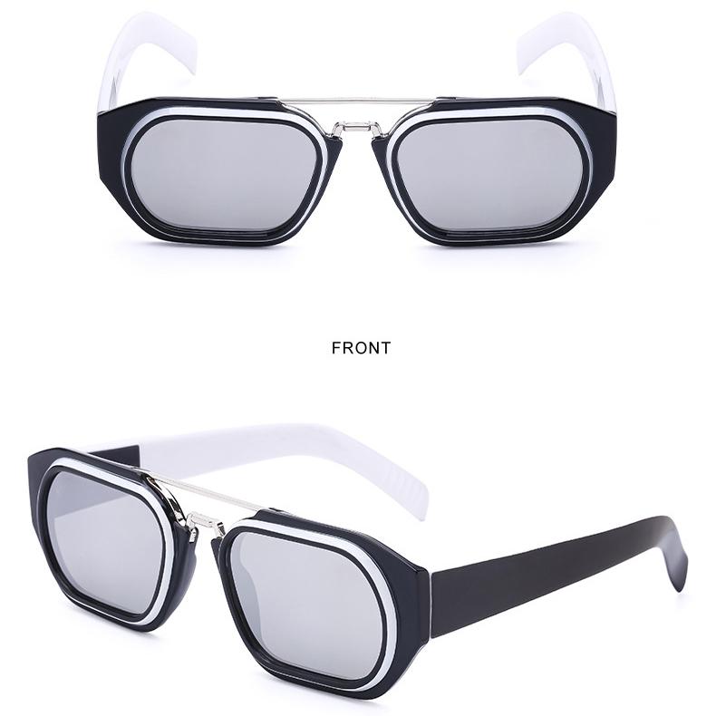 Gafas de sol para mujer Protección solar Protección UV Moda Retro Cuadrado Gafas de sol de doble haz Gafas de conducción para hombres Tiro en la calle Gafas de viajero