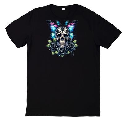 T-Shirt Gothic Skull Motif CottonWill Be Opened In a New Window or Tab