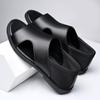 Men's sandals summer men's casual soft-soled non-slip, wear-resistant and deodorant beach shoes soft leather summer driving cold leather shoes