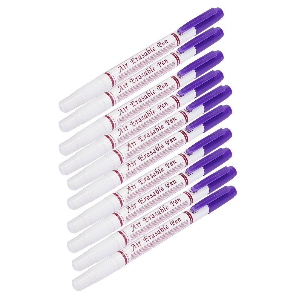 10pcs Double Head Water Erasable Pen Fabric Marker Tailoring Tool AccessoriesPurple
