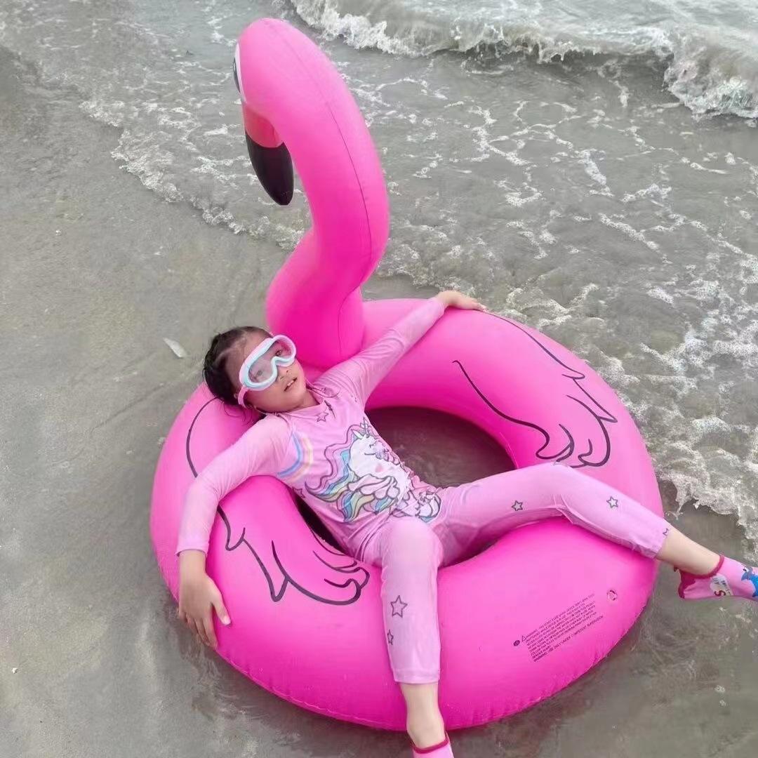 Manufacturer-supplied Swan Flamingo Swimming Rings Anti-choking Design Adult Water Toys Inflatable Float Rafts Under-arm Handles (Multicolor,90cm-rose-red flamingo) разноцветный
