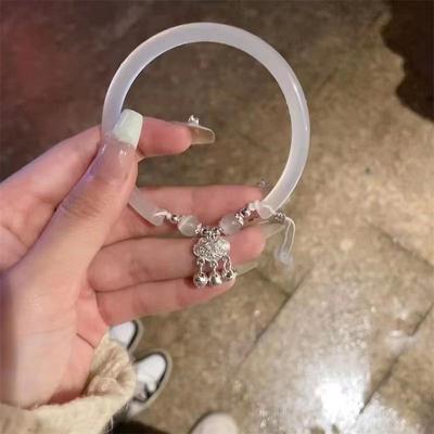 Safety Lock Bell Fringed Bracelet Niche Design Half Bracelet Chinese Style Versatile Adjustable Girlfriend Bracelet