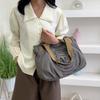 Ayarlanabilir Askılı Rahat Kanvas Tote Çanta Fermuarlı Vintage Stil Üst Saplı Çanta Polyester Astarlı Omuz Çantası