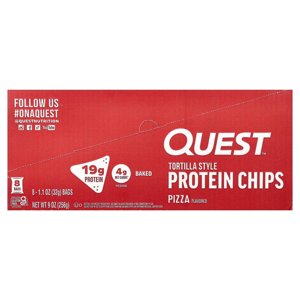 Quest Nutrition, Tortilla-style Protein Chips, Pizza, 8 Packs, 32g (1.1oz) Each