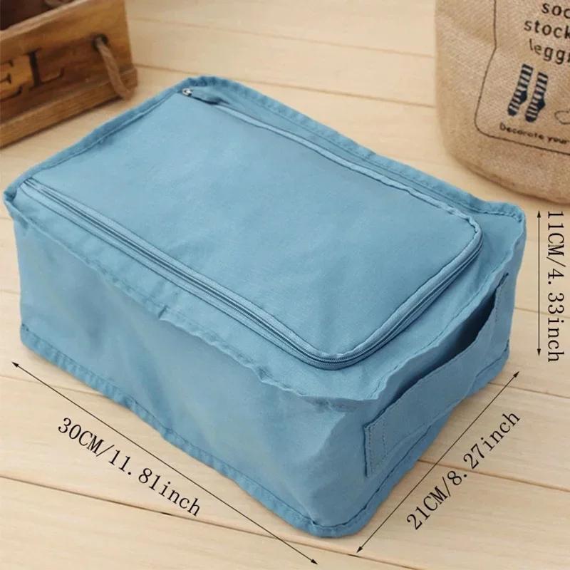 1Pc Waterproof Shoes Storage Bag Travel Clothing Organizer Convenient Zip Lock Sorting Pouch Foldable Underwear Socks Packing