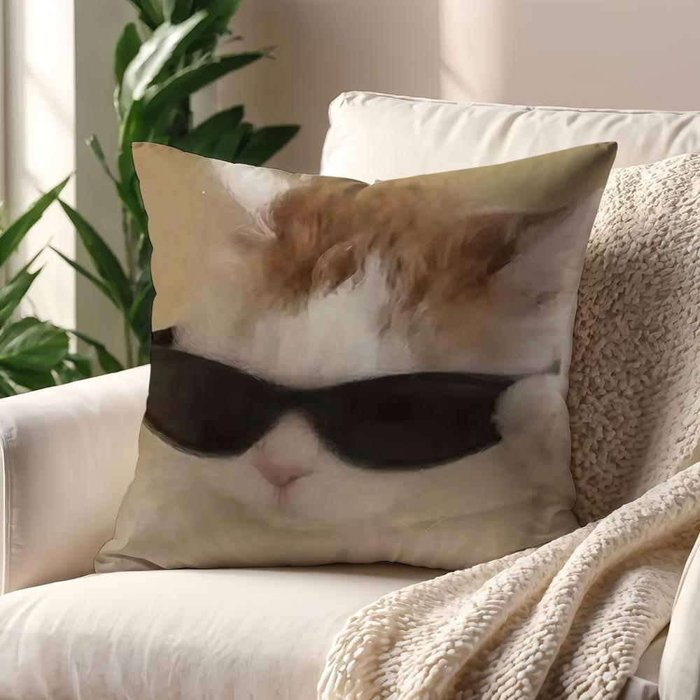 Funny Cat Memes cushion cover For Pillow Printing Sofa Decoration Home Car Room Coffee Shop Office Nordic Simplicity