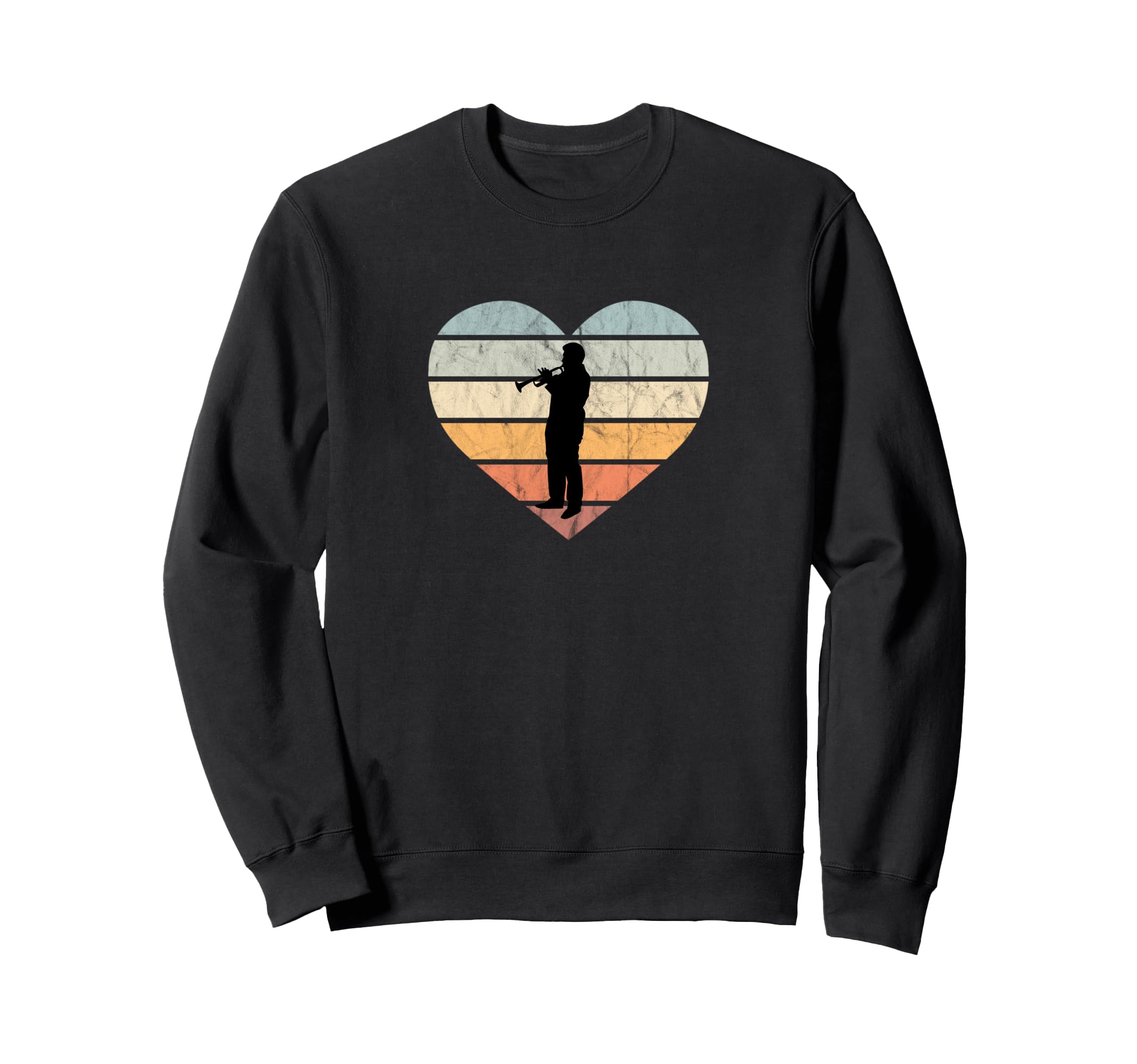 

Vintage Trumpeter Heart Silhouette Brass Band Trumpet Sweatshirt