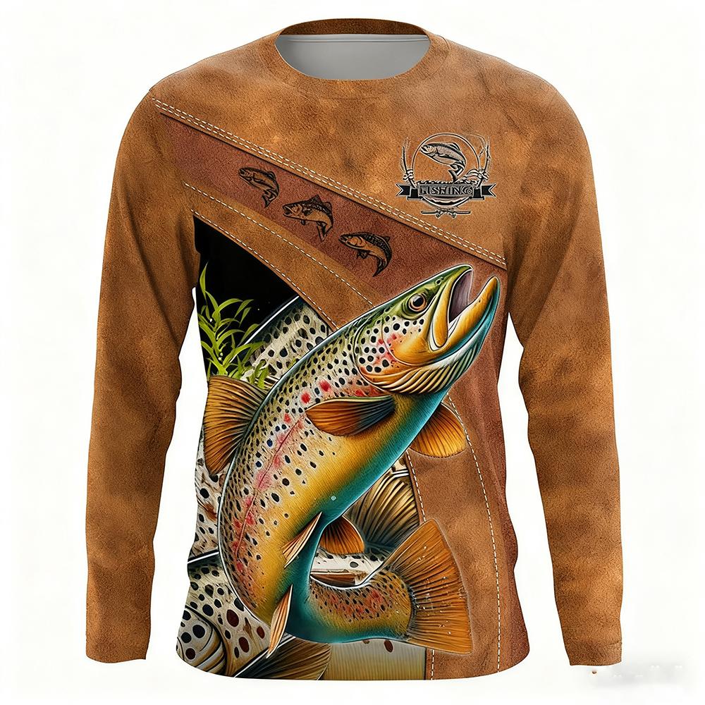 FishingT-Shirts 3D Pinting Fishing Apparel Breathable T-Shirt Long Sleeve Summer Outdoor Sports O-neck Fishing Shirts