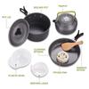 Camping Hiking Cookware Set Outdoor Portable Picnic Cookware Kit Alumina Pot Frying Pan Set Travel