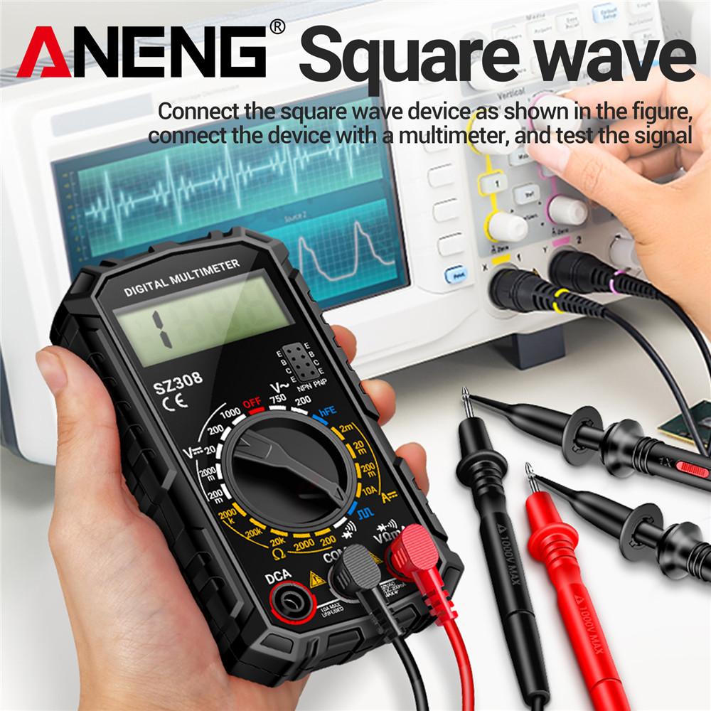 2026 Multifunctional Digital Multimeter AC/DC Current Voltage Resistance Meter Meter Electrician LCD Backlight Ohm Square Wave Test Tools ANENG SZ308