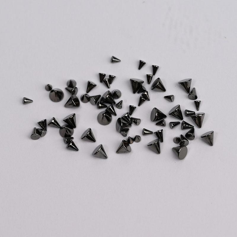 6 Grids Punk Style Flat-Back Metal Nail Art Rivet Pyramid-Shaped Charms Studs Accessories For Manicure Nails Decoration Supplies