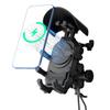 WUPP CS-2056A1 Motorcycle Phone Holder with USB-A+Type-C+Wireless 3-in-1 Charging,Mirror Mount
