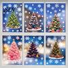 Holiday Glass Decals for Windows 6Pcs Colorful Christmas Tree Snowflake Static Window Sticker, PVC Cling, Removable Decal Decorative Stickers Parties