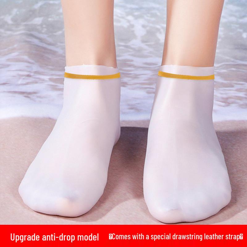 Wasserdichte Silikon-Rutschfeste Tauchsocken mit Kordelzug zum Schnorcheln und Schwimmen - Unisex Hohe Elastizität Strandfußbekleidung
