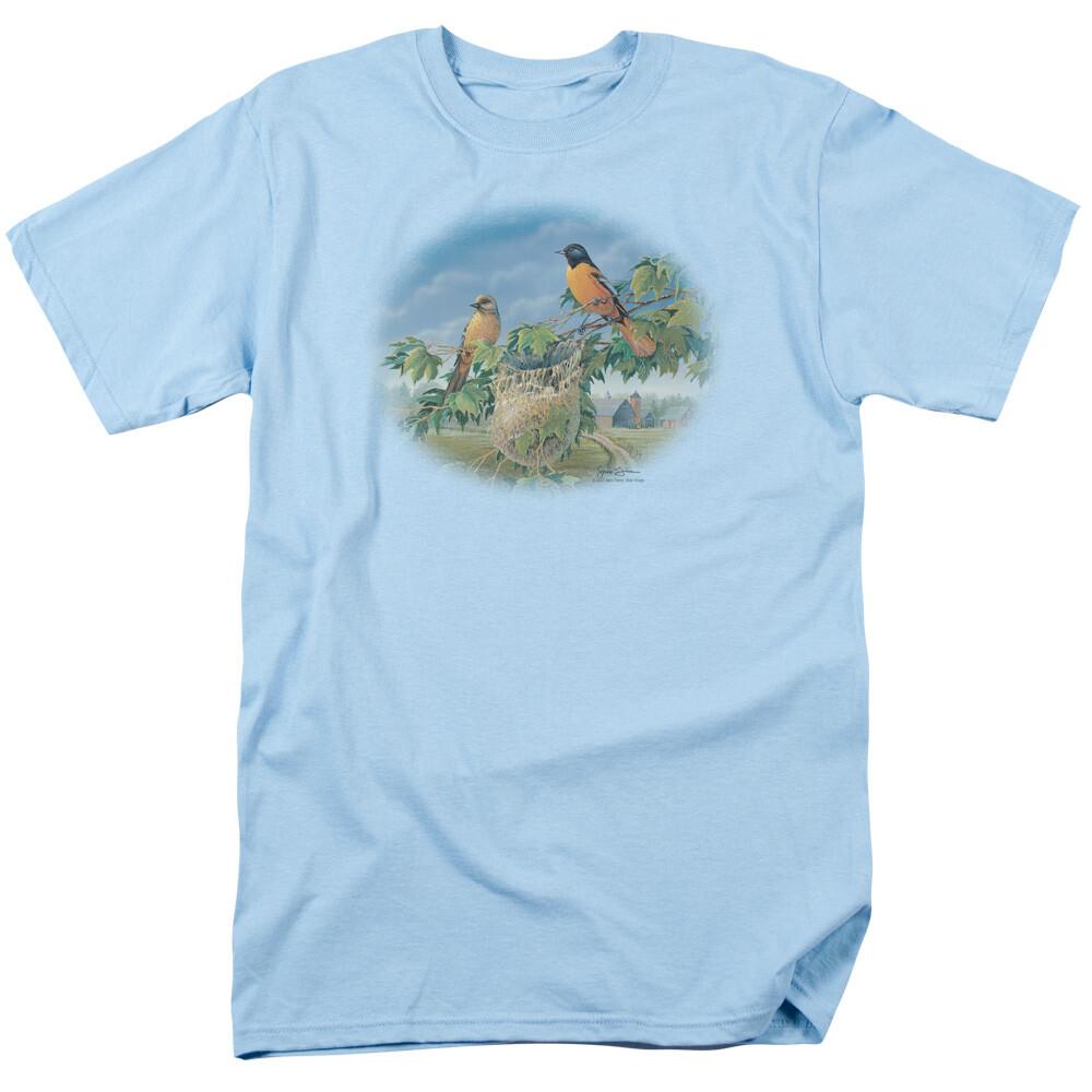 Wild Wings Orioles and Farm T Shirt Mens Licensed Bird Tee Light Blue XXL