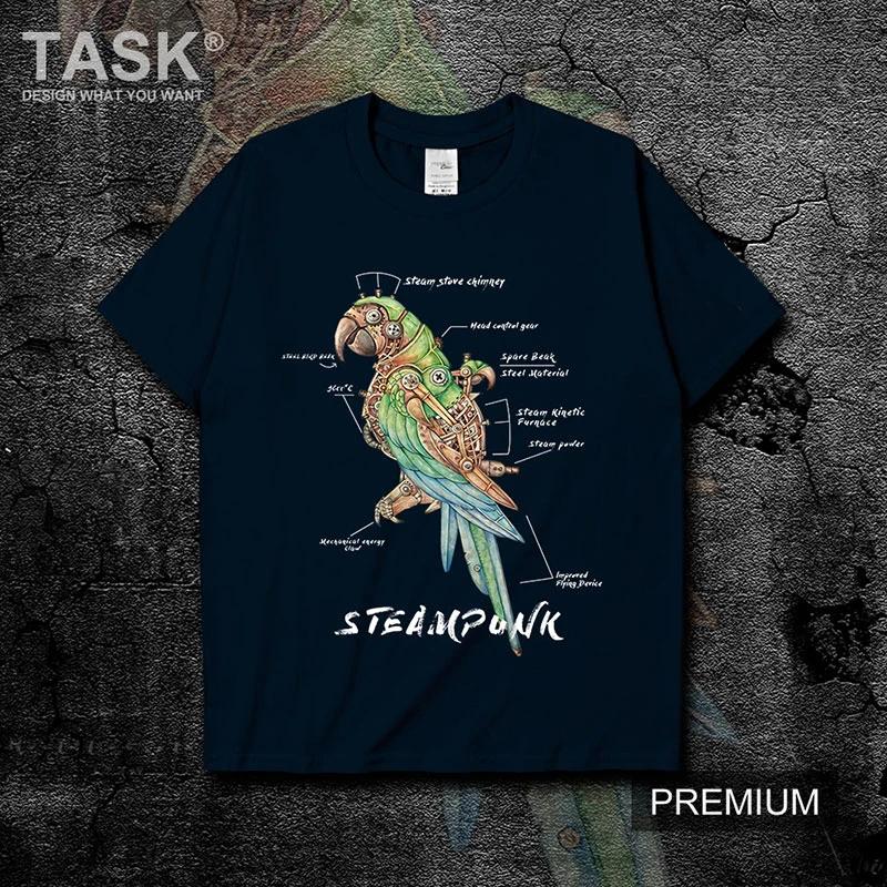 

Steampunk Parrot Transformation Illustration TShirt 100 Cotton ONeck Summer Short Sleeve Casual Mens Tshirt Size S3XL 4XL