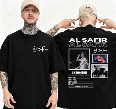 T-shirt Graphique d'Été 2025 pour Rappeur Al Safir Travel Hiphop Homme 100% Coton Gothique Décontracté Ample Street Top