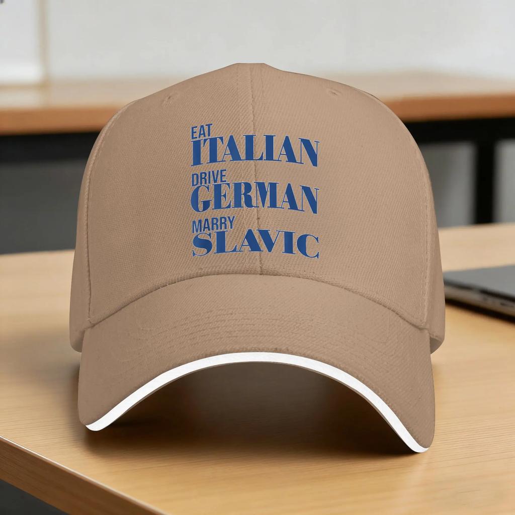 Eat Italian Drive GerUnisex Marry Slavic Funny Quote Sun Baseball Cap Spring FeUnisex Unisex Custom Logo Hip Hop Hats Wholesale