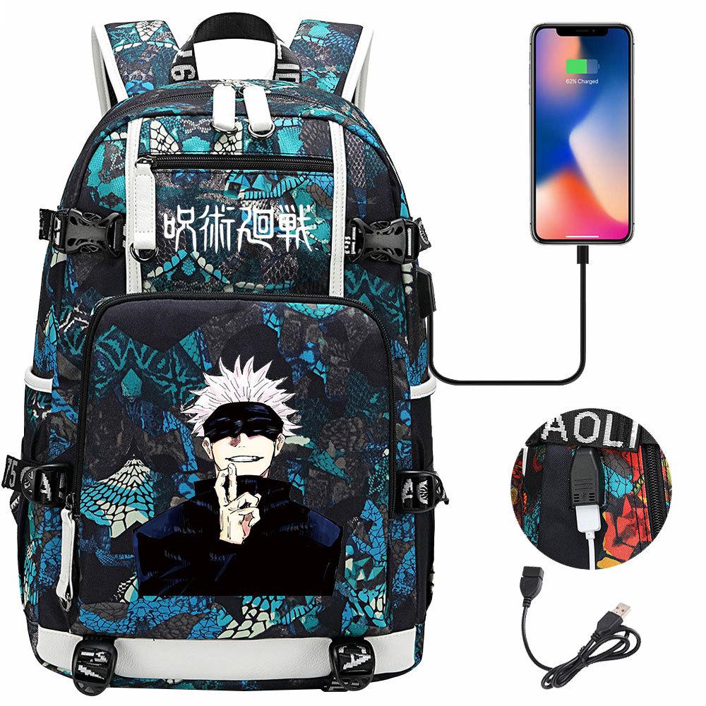 Mochila con Auriculares USB Estampados de Jujutsu Kaisen