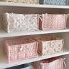 Cute Square Storage Basket Pantry Bedroom Decor Desk Item Organizer Debris Organizing Bag for Snacks Sundries Clutter Management