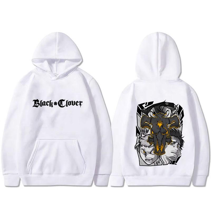 Manga Black Clover Graphic Printed Hoodies Vintage Oversized Hooded Sweatshirt Long Sleeves Soft Hoodie Men Women Clothes