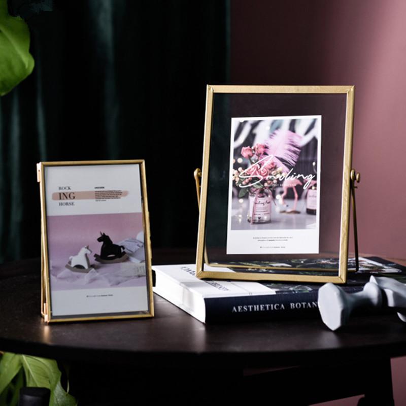 4/6/7inch Metal Photo Frame Nordic Gold Painting Picture Poster Wall Photoes Cube Frames Baby Black Family Decorative
