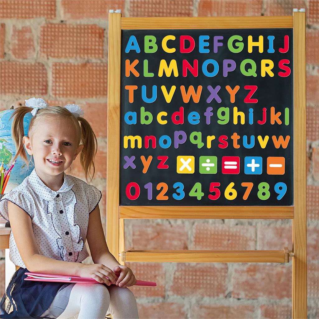 77 Pcs Fridge Magnet Reusable Magnetic Letter and Number Set Educational Toy with Case for Magnetic Whiteboard Fridge Magnet