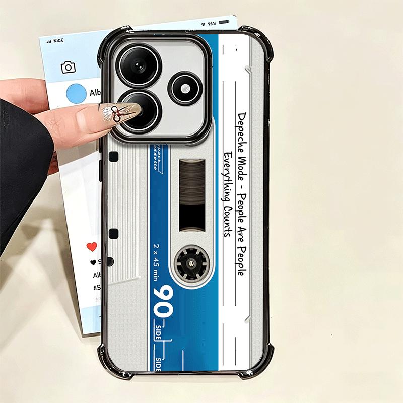Vintage 90S Cassette Tape Pattern Plating Phone Case For Xiaomi Poco X5 X6 X7 X8 Pro Max F8 Ultra F7 M8 M7 M5S Redmi 15C 15 14C