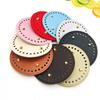 Hand-Crocheted DIY HyunA Woven Bag Base - 12cm Round PU Leather Bottom for Handbag Accessories
