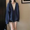 Fake Two-piece Pullover Sweater Women's Autumn and Winter New Lazy Wind Soft Waxy Crew Neck Knitted Sweater Top