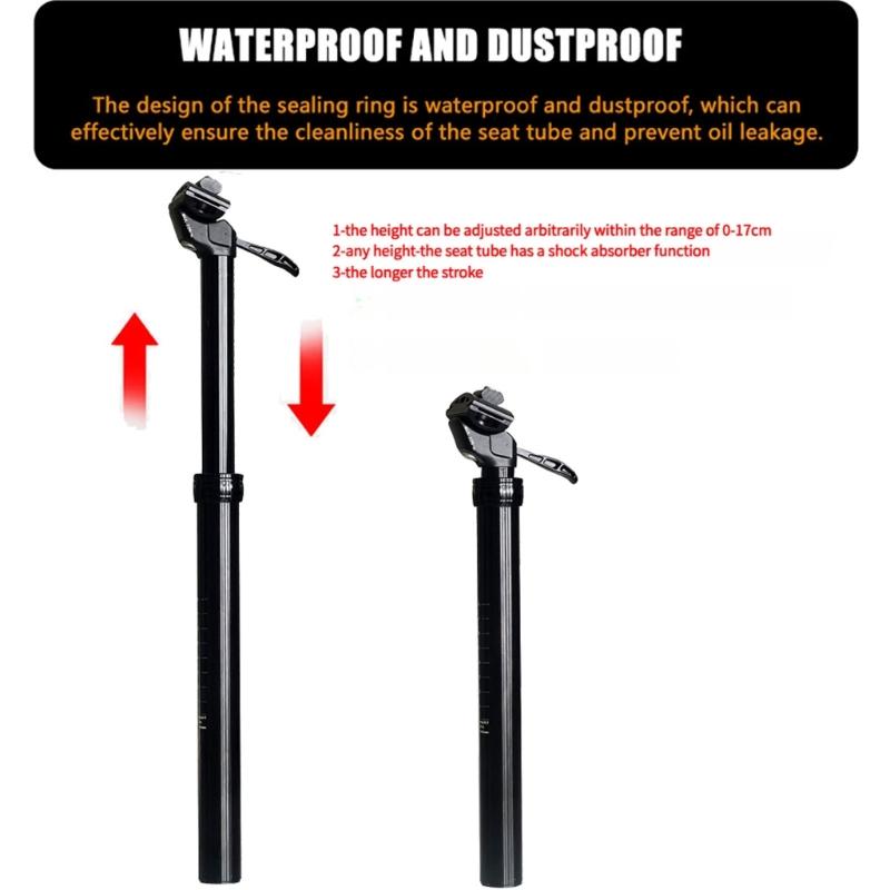 Bicycles Shock Absorption Seatpost Stainless Steels Bike Seatpost Hand Controlled Dropper Hydraulic Seatpost Enduring