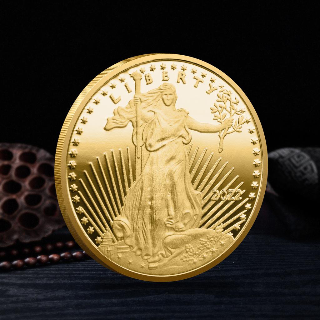 Statue of Liberty - Commemorative Coin Collection Metal 3D Relief Commemorative Medal Badge
