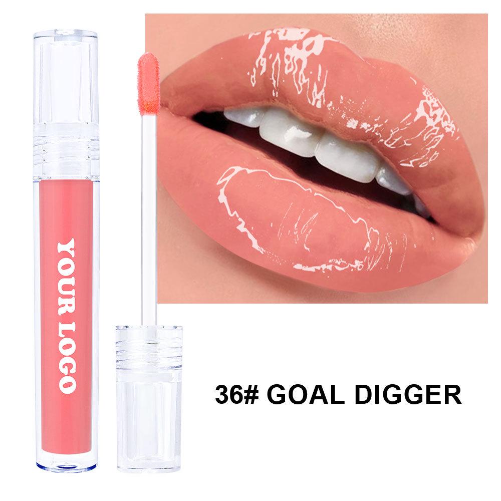 Border-Free Clear Mirror Lip Gloss/Lip Jelly - Non-Stick, Long-Lasting, Plumping Gloss.